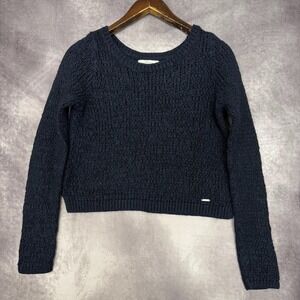 VTG Abercrombie & Fitch‎ Crop Sweater Womens Large Chunky Knit Crewneck Pullover
